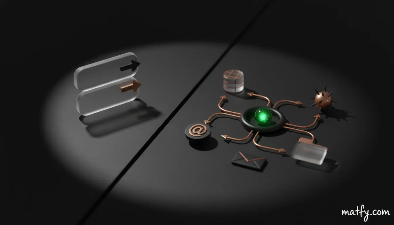 Visuele vergelijking van chatbot versus AI agent met tools en werkstromen